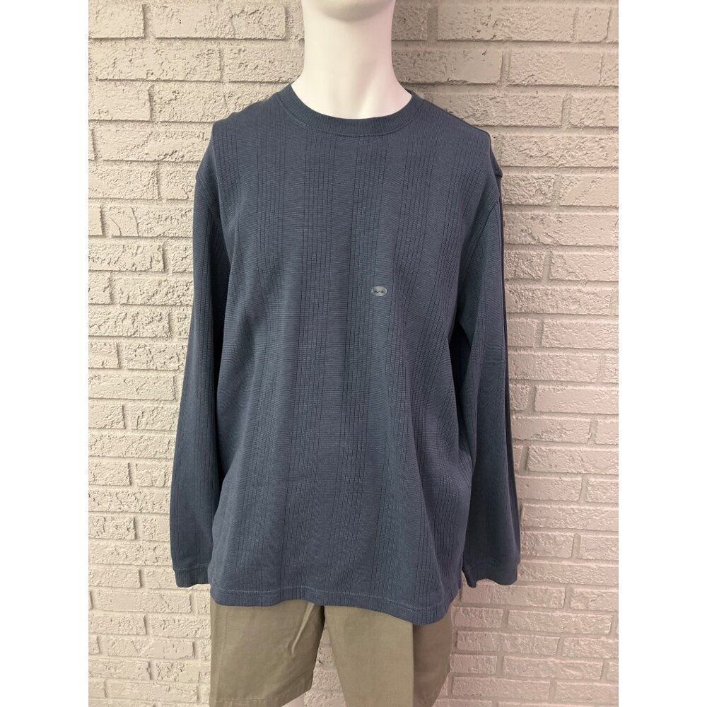 Van Heusen Men Blue Long Sleeve Crew Neck Ribbed Sweater Size XL